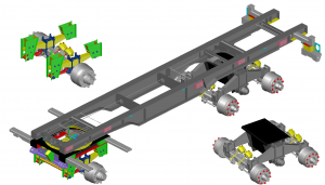 Подвеска двускатная 1+2*12т высокая рессорная HJBridge 283.34-2900-004-01H